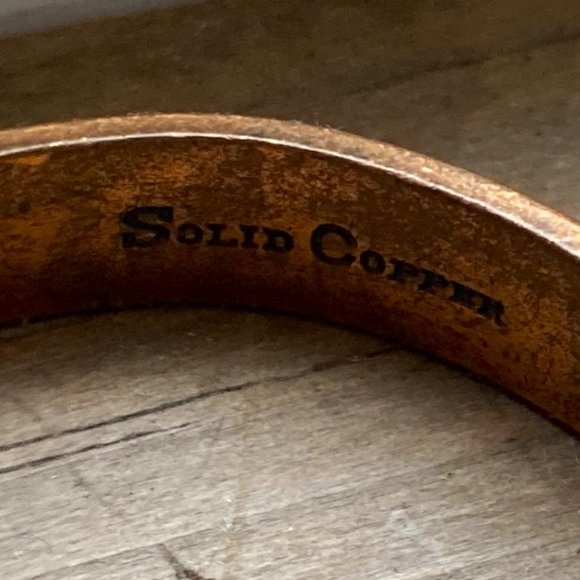 Vintage copper cuff pair with brass bangle - Picture 4 of 5